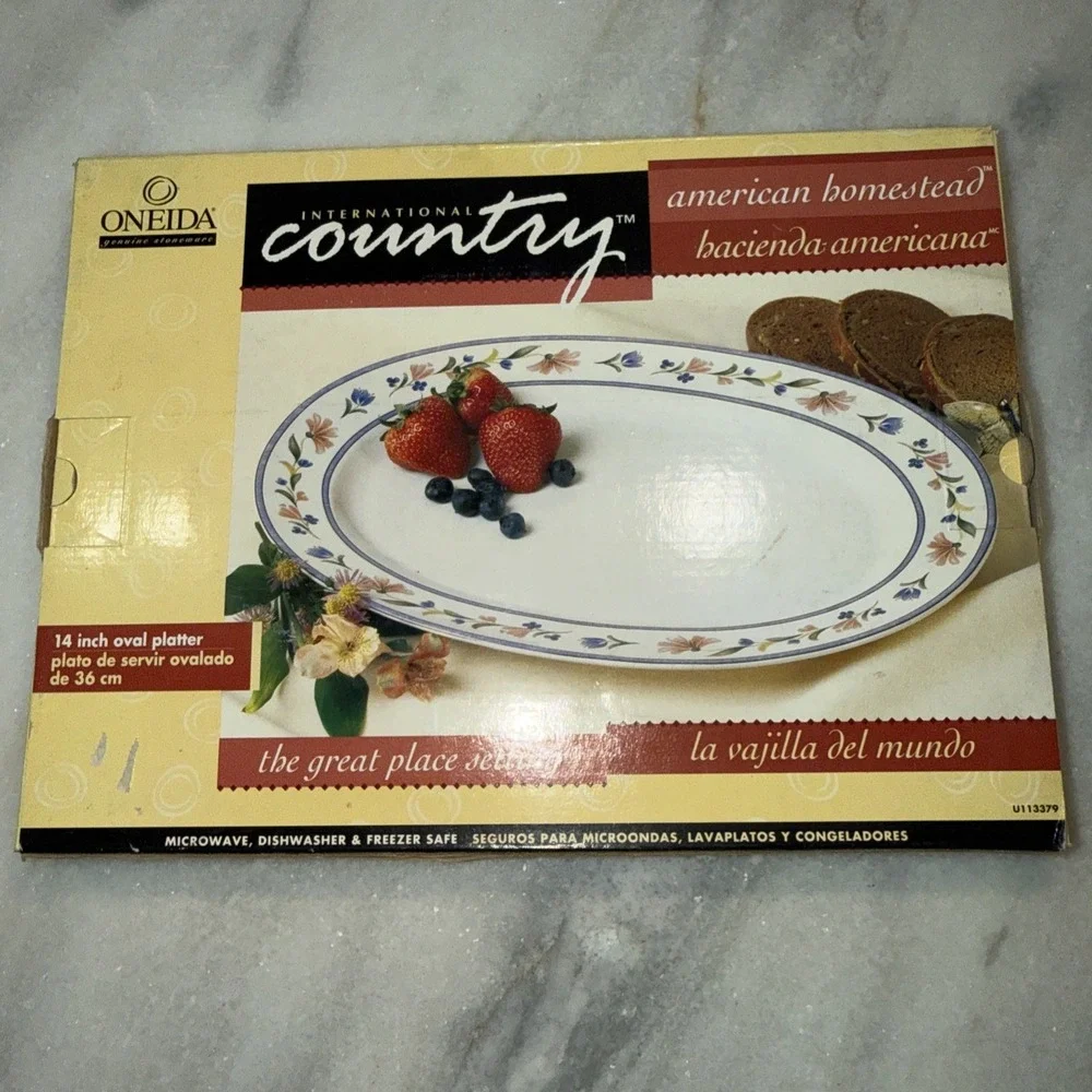 Vintage Oneida International Country 14in Oval Serving Platter‎ ES05 New In Box